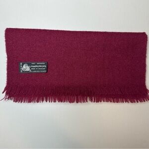 100% Lambswool Burgundy Scarf, 50inch Length, 12.5inch Width